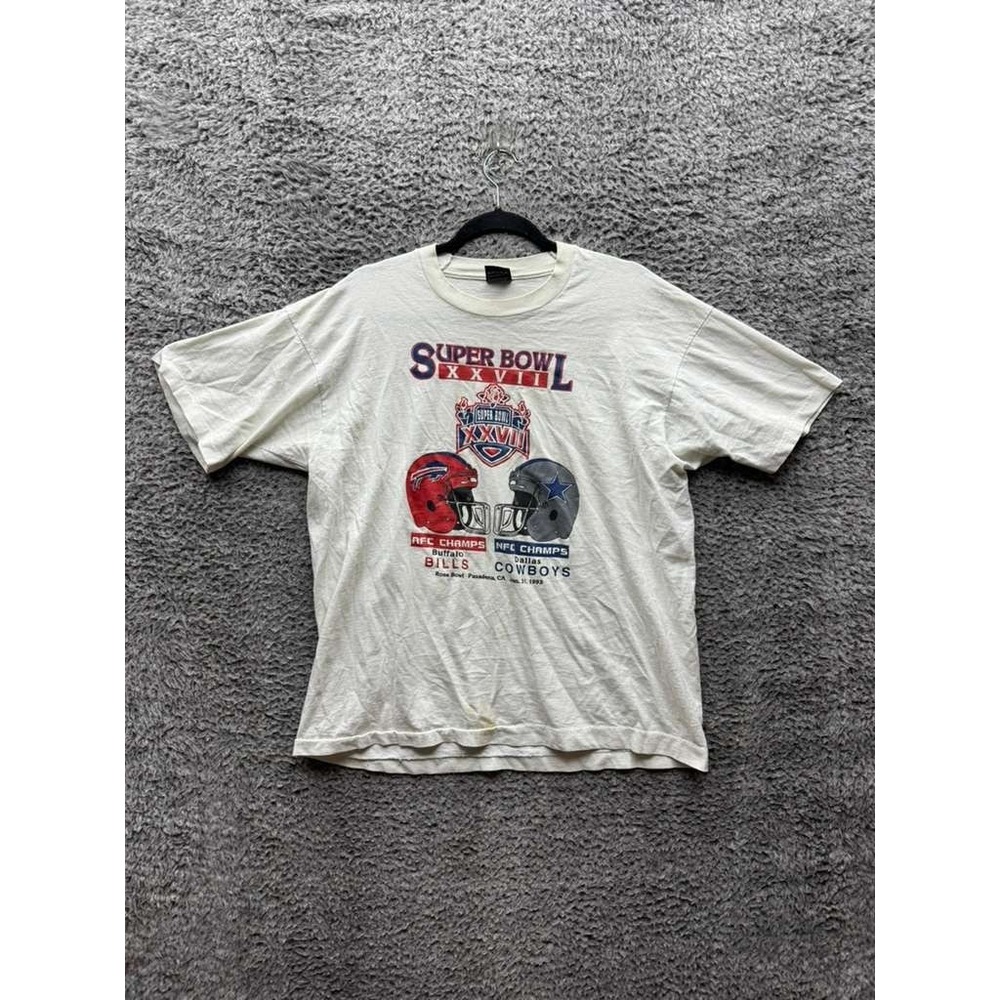 Vintage 1993 Screen Stars Dallas‎ Super Bowl XXVII Champs T-Shirt White Size XL